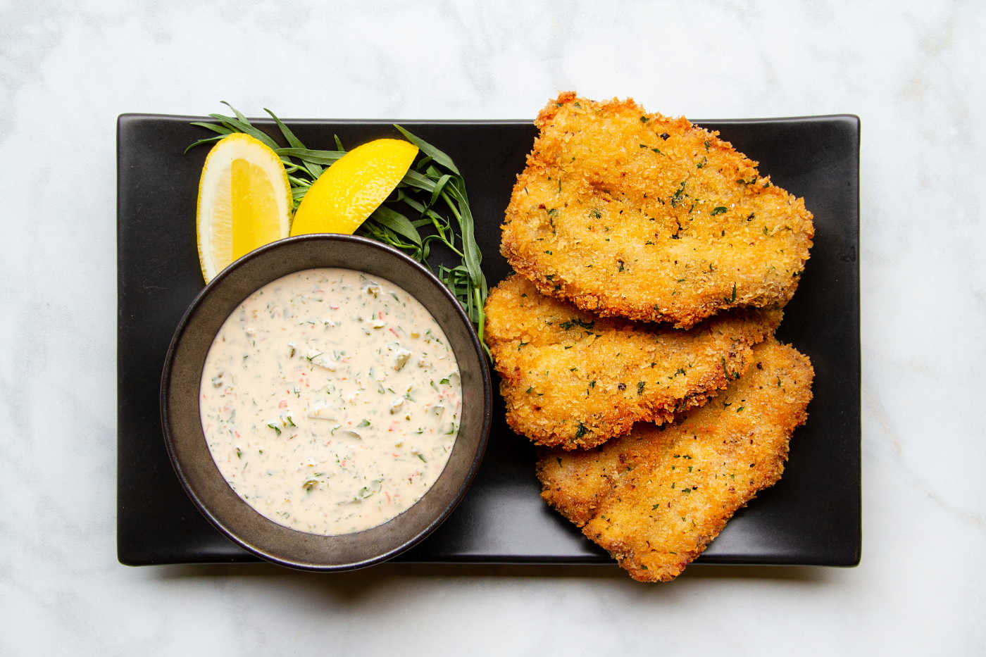 BREADED SARDINE FILLETS WITH SPICY REMOULADE SAUCE