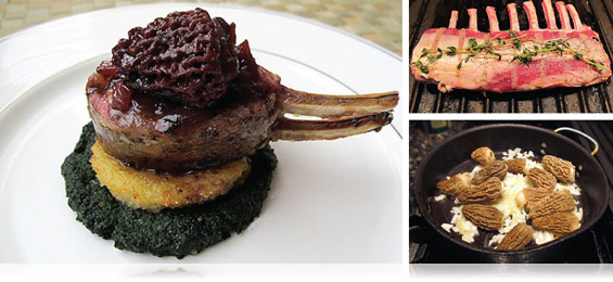 Rack of Lamb with Morel Compote & Nettle Puree