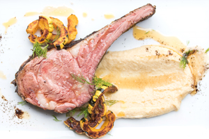 Coffee & Spice Rubbed Rack of Veal with Parsnip Puree