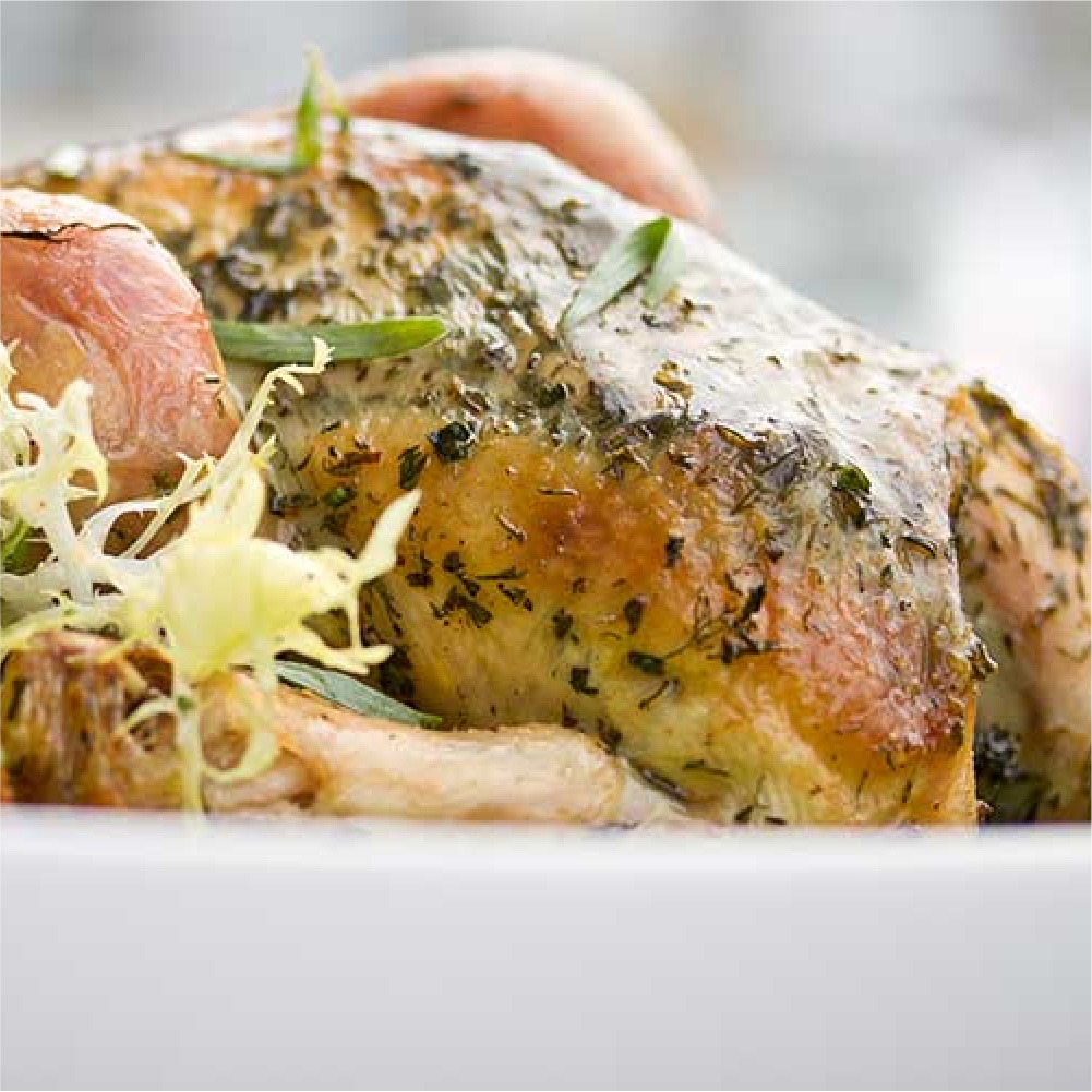 Herb-Roasted Poulet Rouge Chicken with Naughty Bread