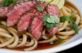 Udon soup with Grass-fed Hanger Steak