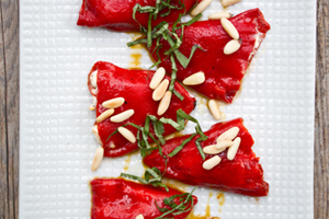 BASIL & GOAT CHEESE STUFFED PIQUILLO PEPPERS