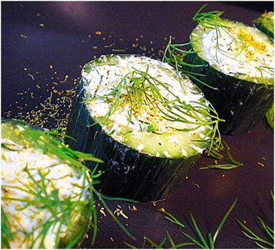 cucumbers-with-dill-pollen-cream-cheese