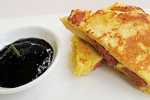 Monte Cristo Sandwich with Smoked Duck Sausage