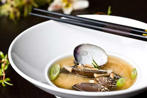 EVENING MISO SOUP WITH MUSHROOMS & CLAMS