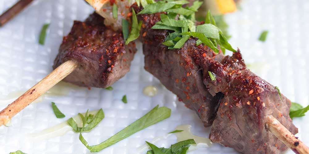 Lemon, Chile & Honey Bison Skewers