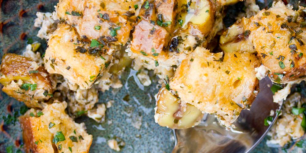 Savory Chestnut & Herb Bread Pudding