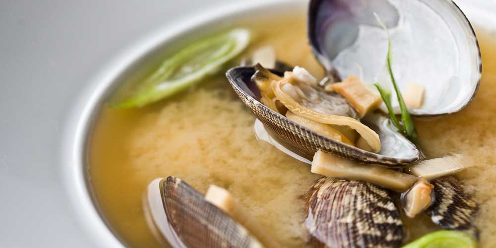 Evening Miso Soup with Mushrooms & Clams