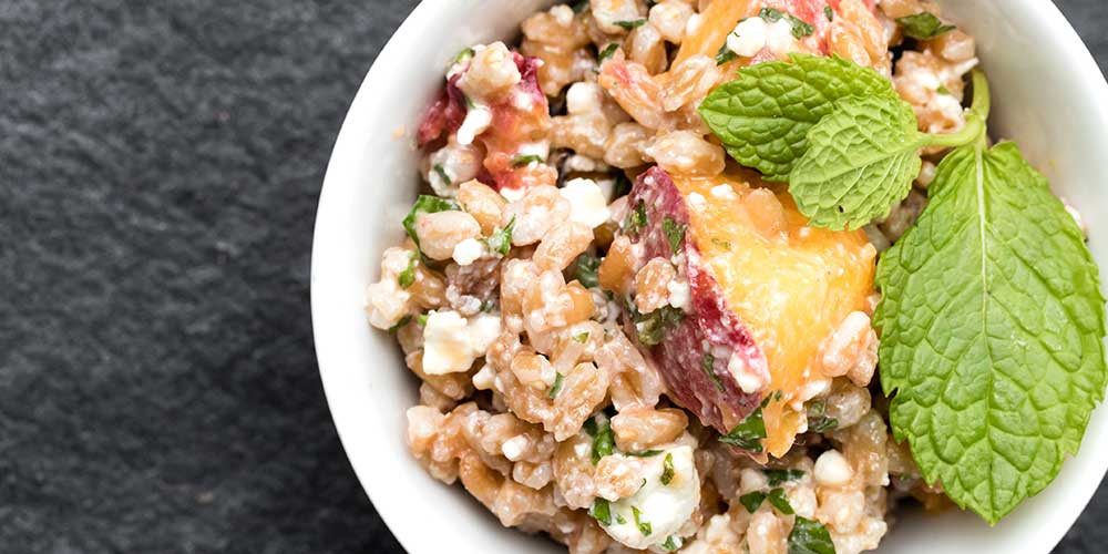 Farro Salad w/ Herbs, Feta & Peaches