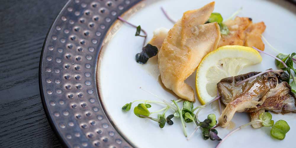 Geoduck w/ Oyster Mushrooms & Butter-Soy Reduction