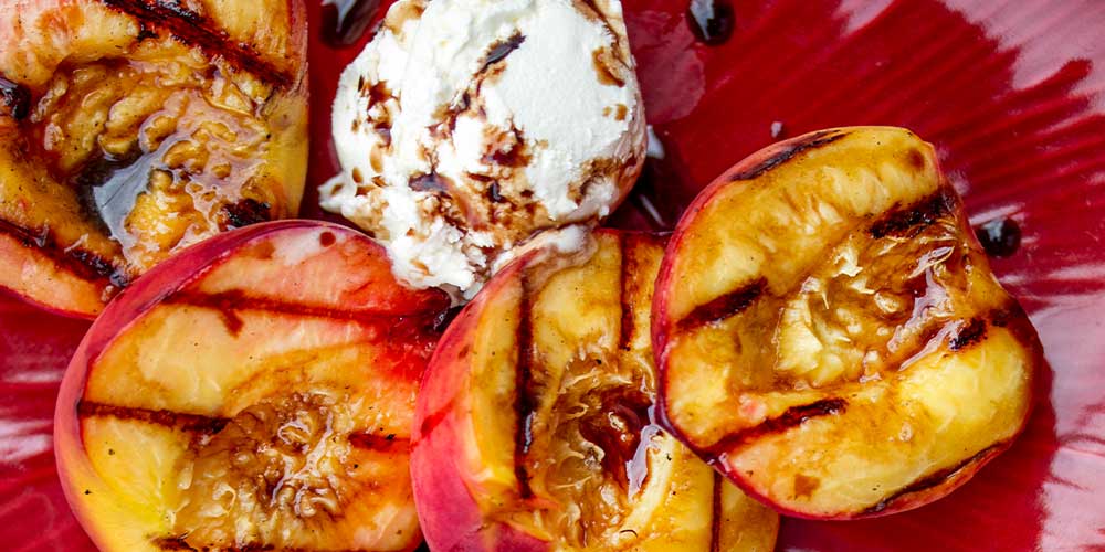 Grilled Peaches w/ Mascarpone & Balsamic