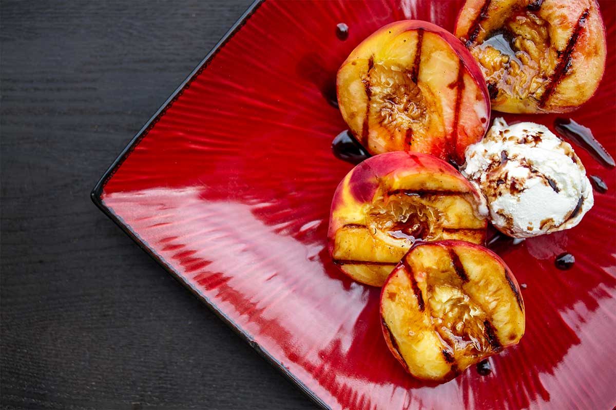 Grilled Peaches w/ Mascarpone & Balsamic