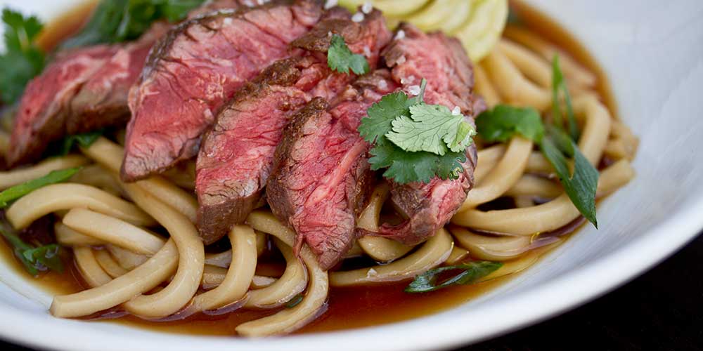 Hanger Steak Udon Soup