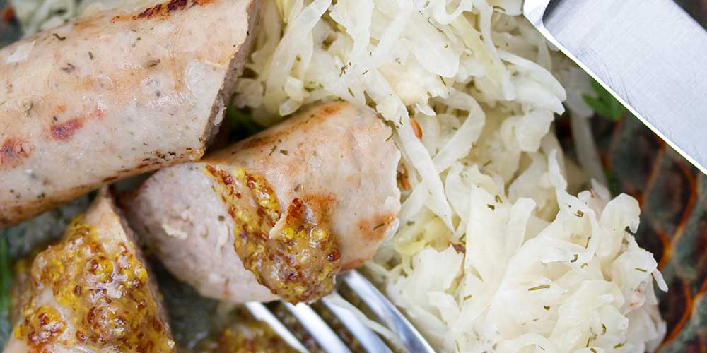 Pheasant Sausages w/ Pear Butter Mostarda