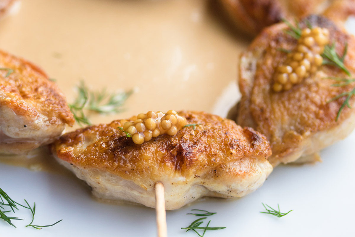 Quail Breasts with Honey-Mustard Sauce