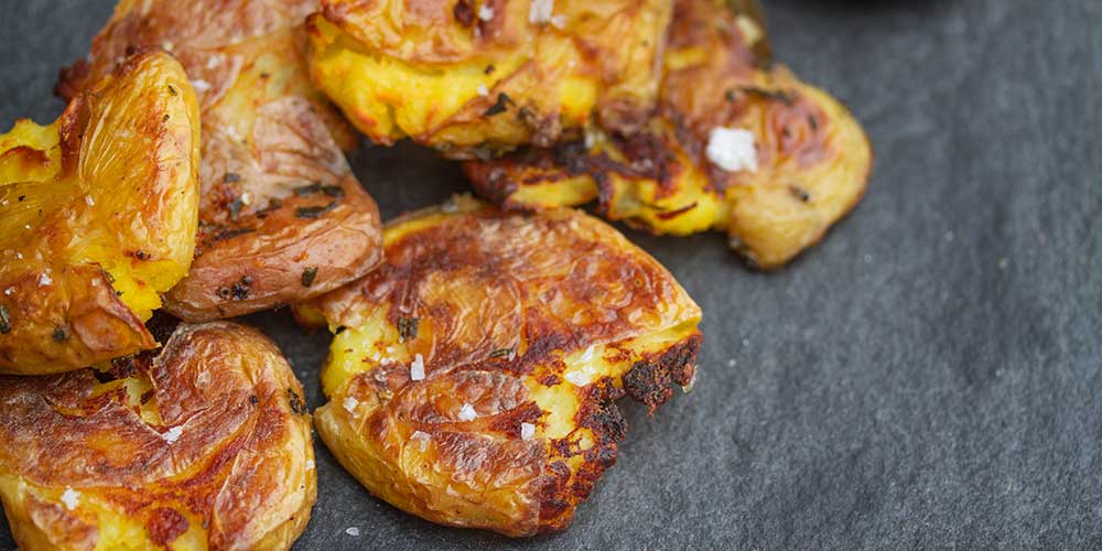 Smashed Heirloom Potatoes w/ Rosemary