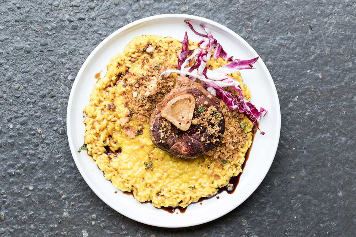 Sous Vide Veal Osso Bucco Risotto Milanese