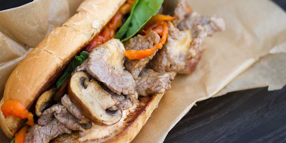 Veal Philly Cheesesteaks with Veggies & Chipotle Mayonnaise