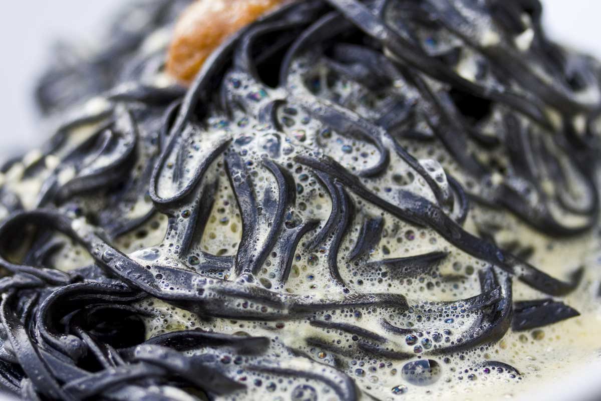 Squid Ink Pasta with Uni Sabayon - Marx Foods Blog