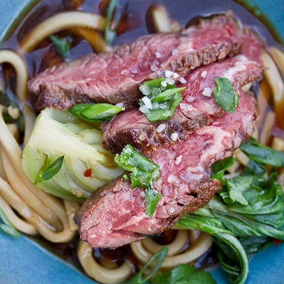 Hanger Steak Udon Soup